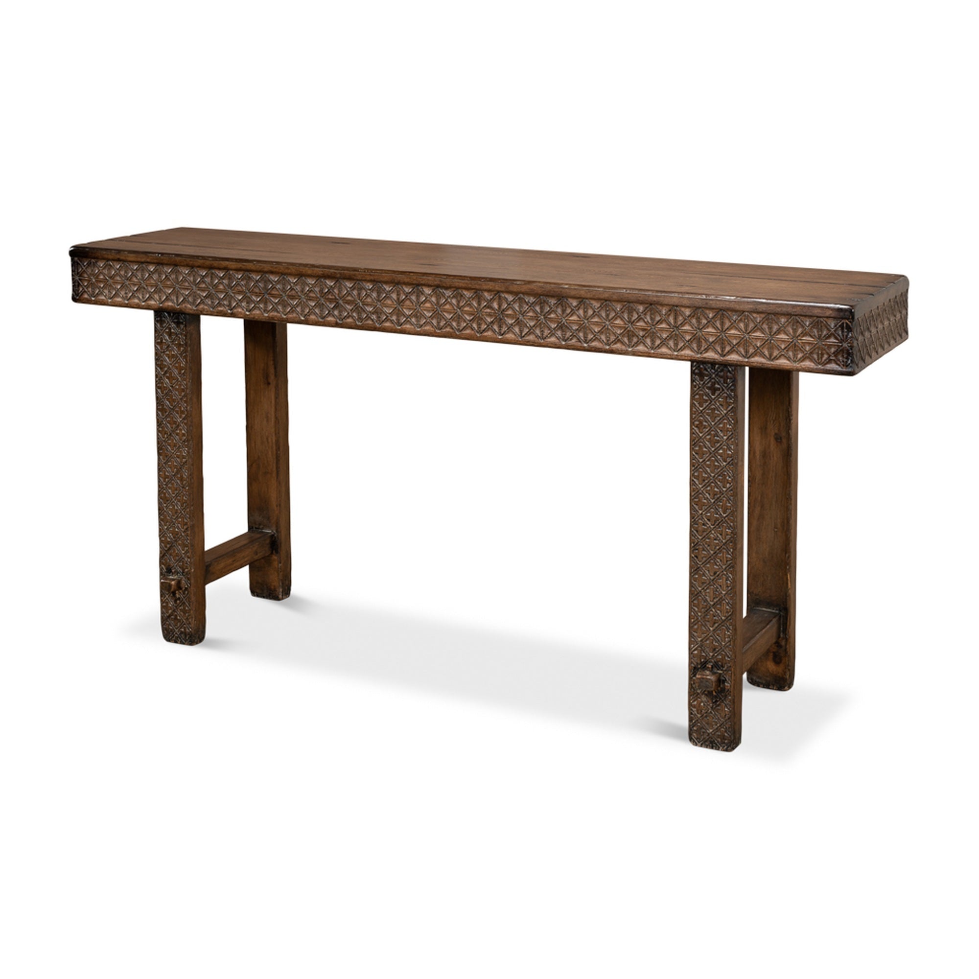 Honeycomb & Cross Console Table by Sarreid Ltd