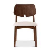 Beth Dining Chair Nogal, Shimmy Cream Vinyl by Urbia - product view