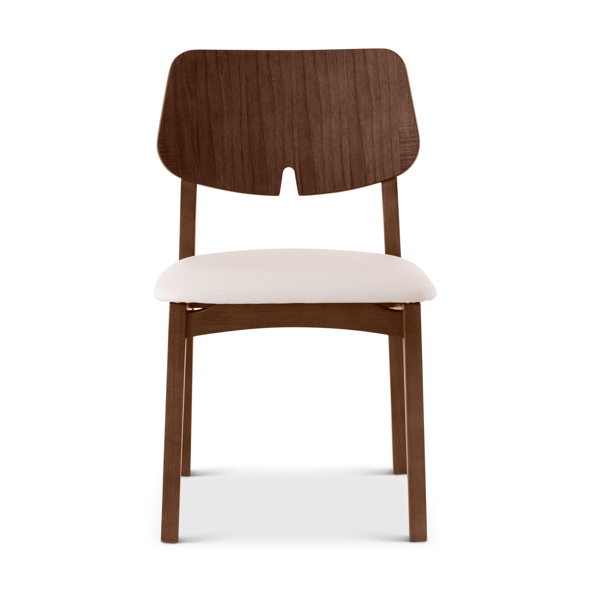 Beth Dining Chair Nogal, Shimmy Cream Vinyl by Urbia - product view