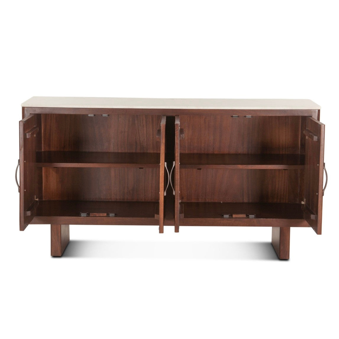 Iris Mango Wood and White Marble Sideboard 68"