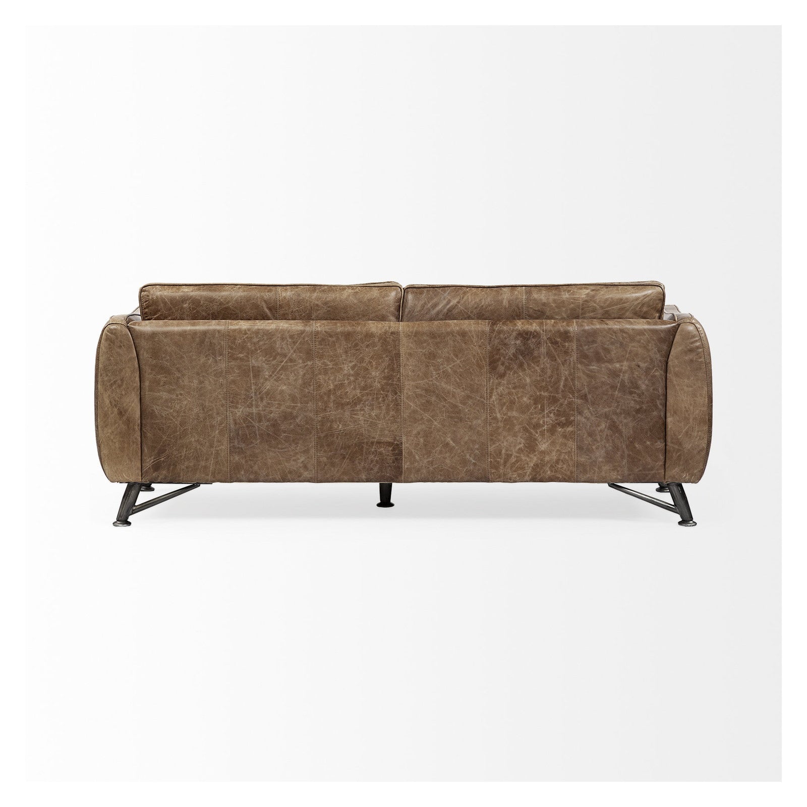 Cobain I 84" Brown Leather Two Seater Sofa by Mercana at ZIN Home