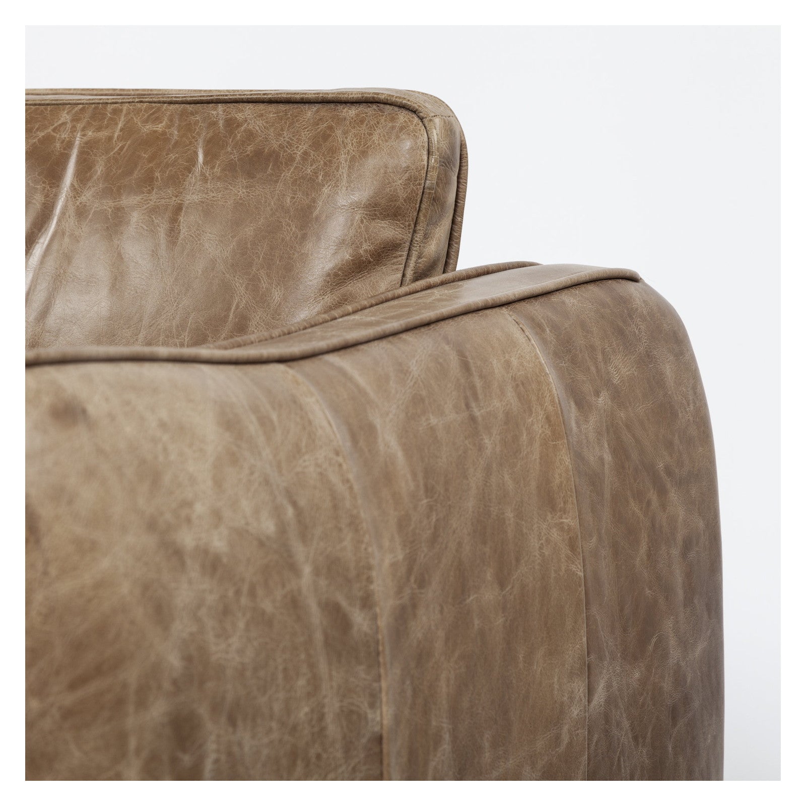 Cobain I 84" Brown Leather Two Seater Sofa by Mercana at ZIN Home