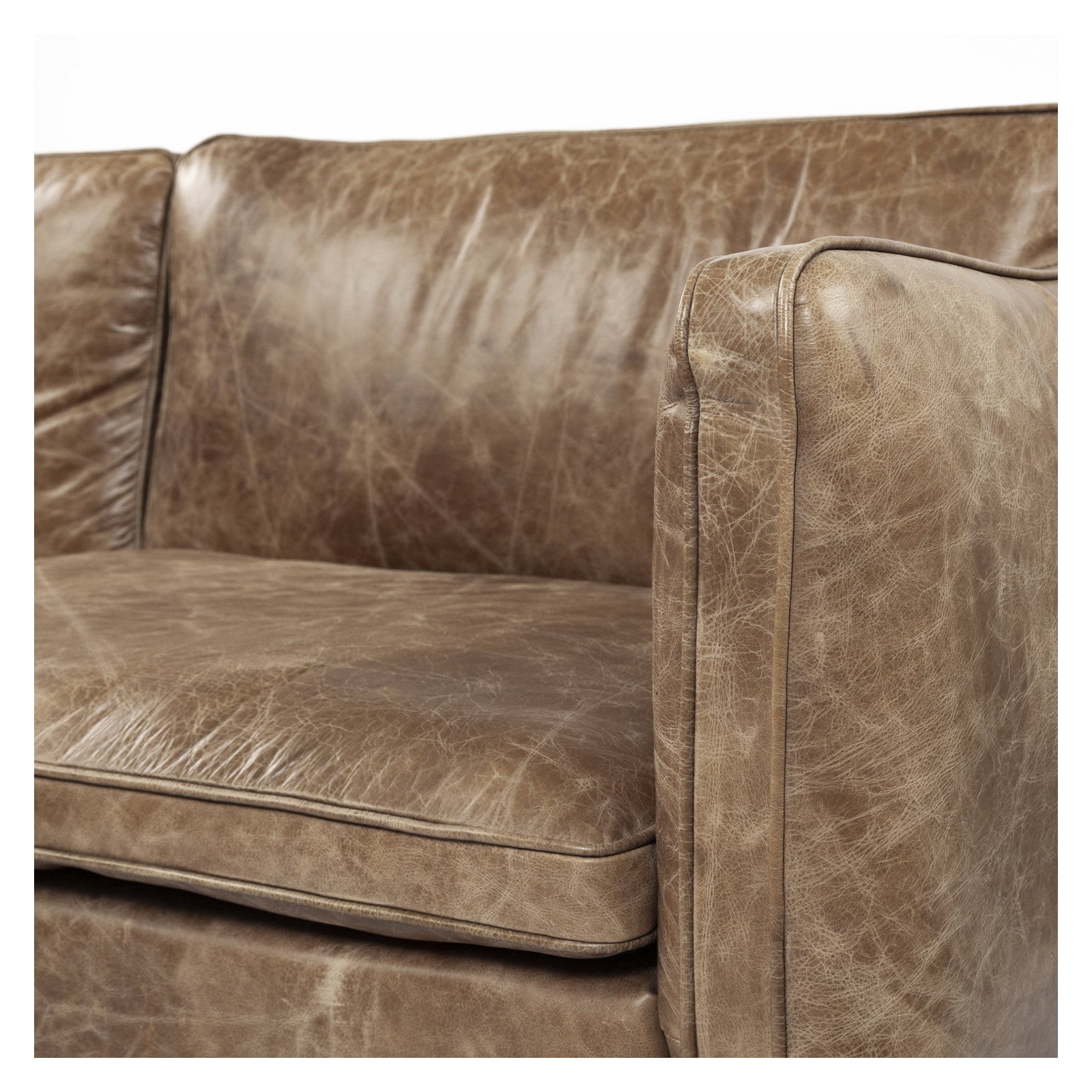 Cobain I 84" Brown Leather Two Seater Sofa by Mercana at ZIN Home