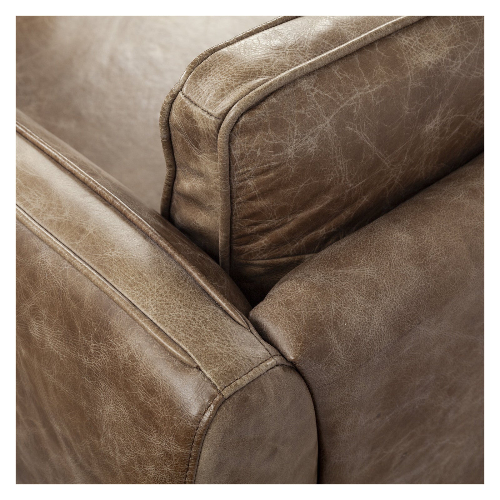 Cobain I 84" Brown Leather Two Seater Sofa by Mercana at ZIN Home