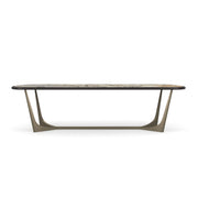 Vena Dining Table Brushed Gold 112" by Caracole