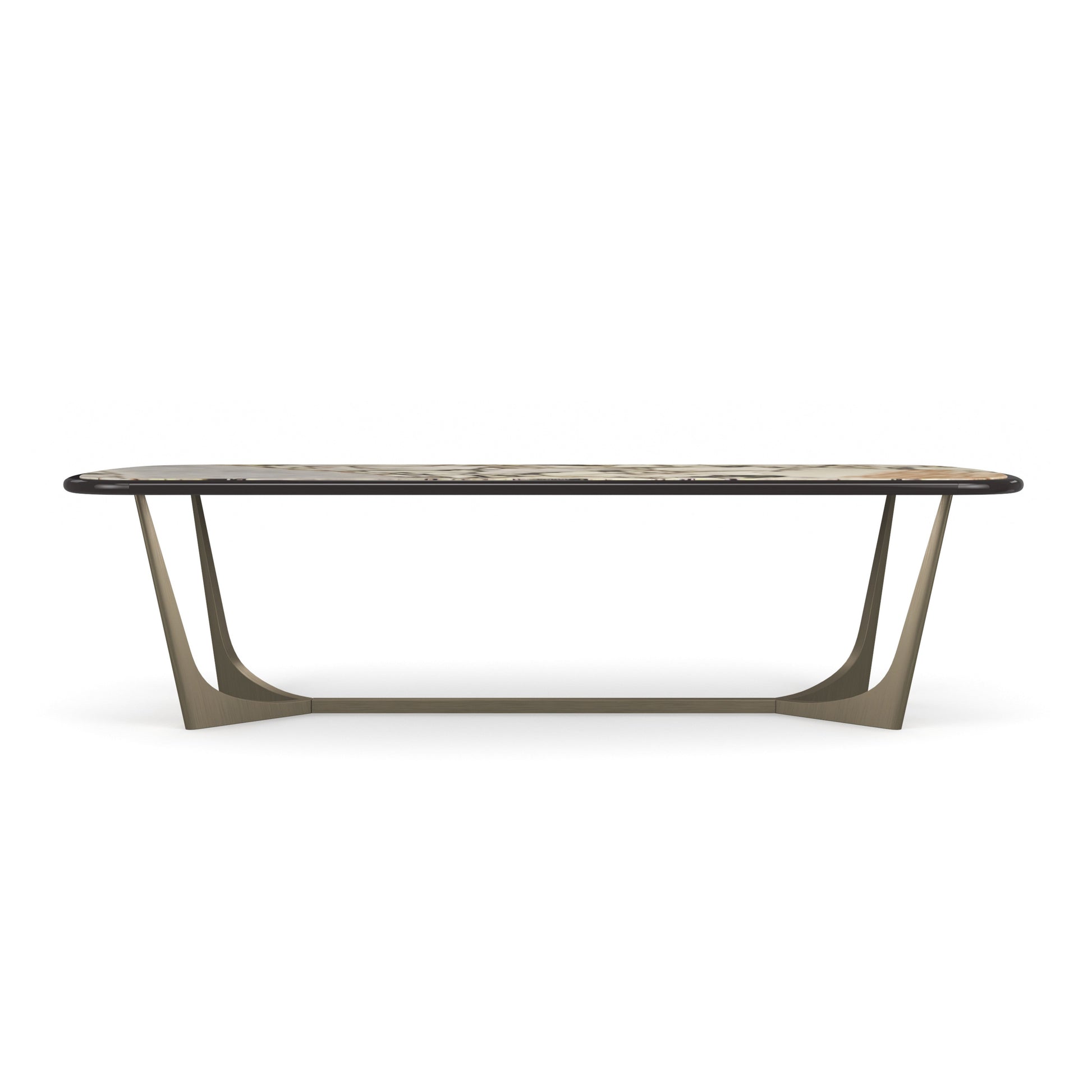 Vena Dining Table Brushed Gold 112" by Caracole
