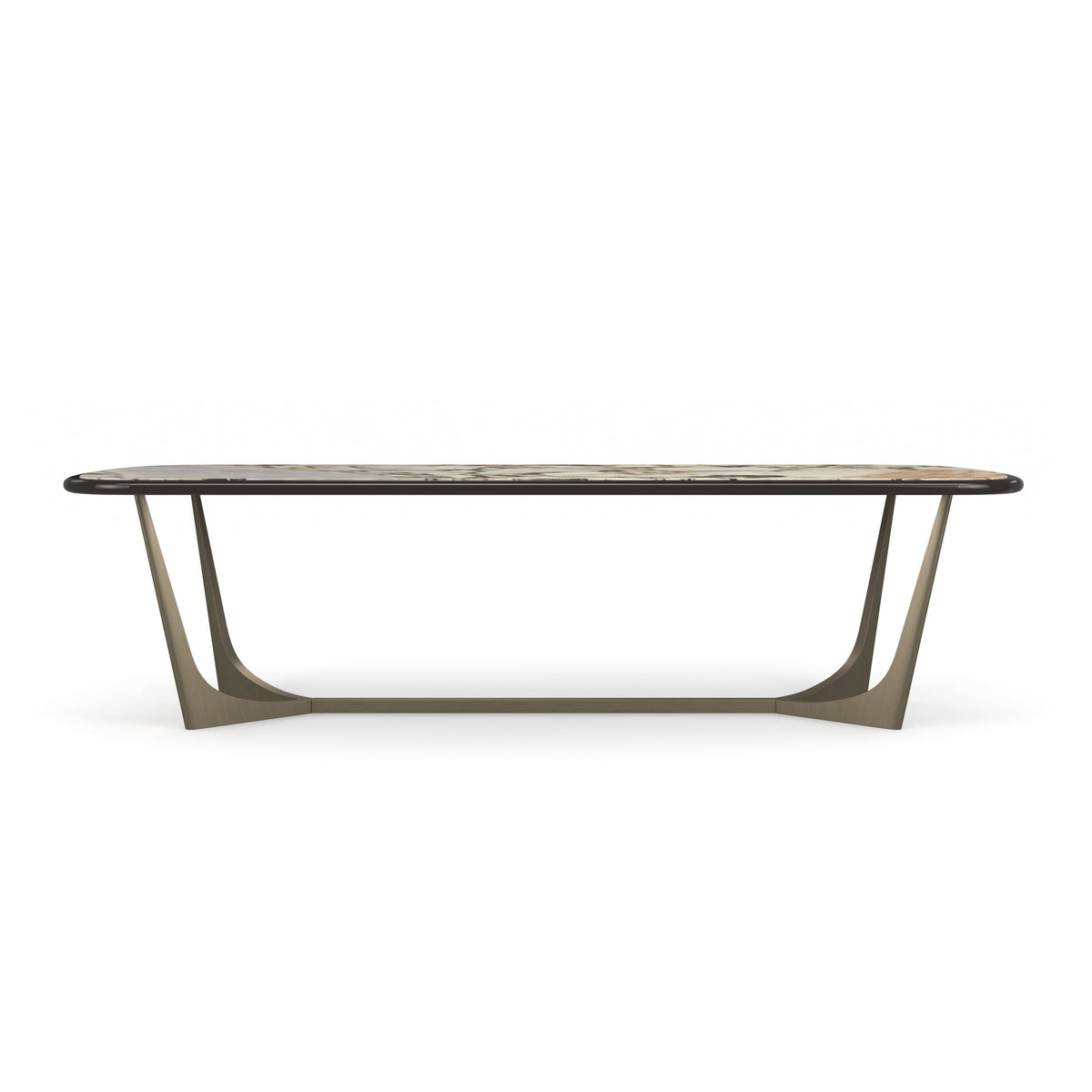 Vena Dining Table Brushed Gold 112" by Caracole