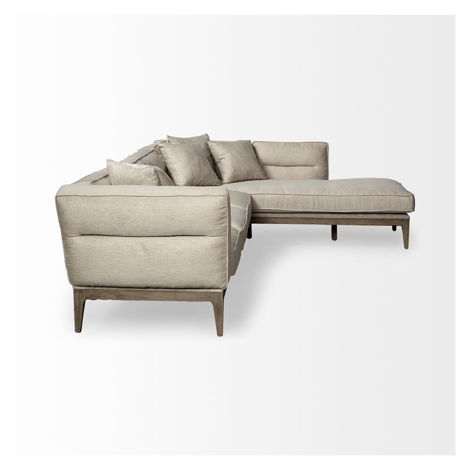 Denali III Beige Upholstered Wooden Frame Sectional by Mercana at ZIN Home