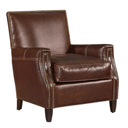 Finley Brown Leather Club Chair