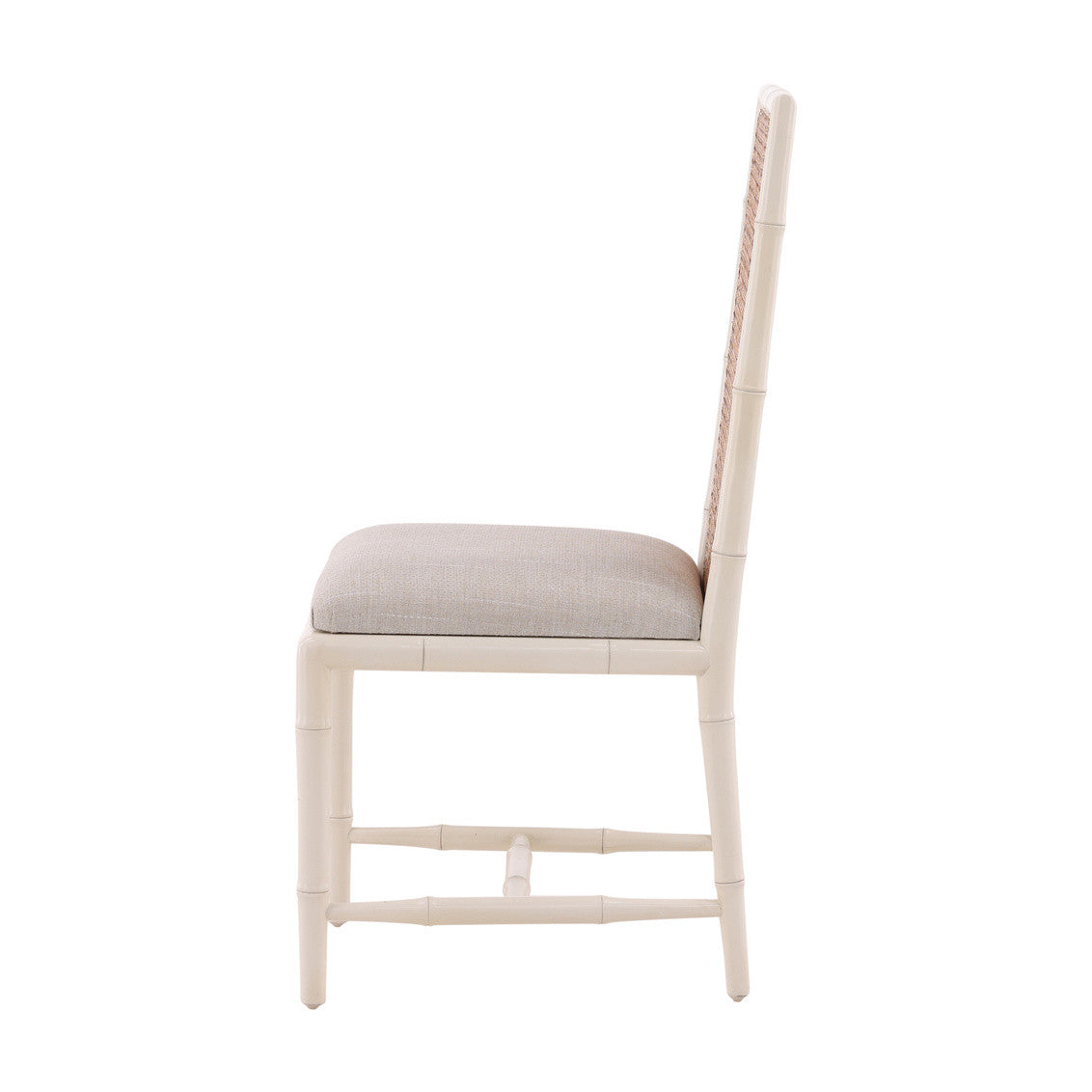 Coastal Modern Woven Cane Back Side Chair