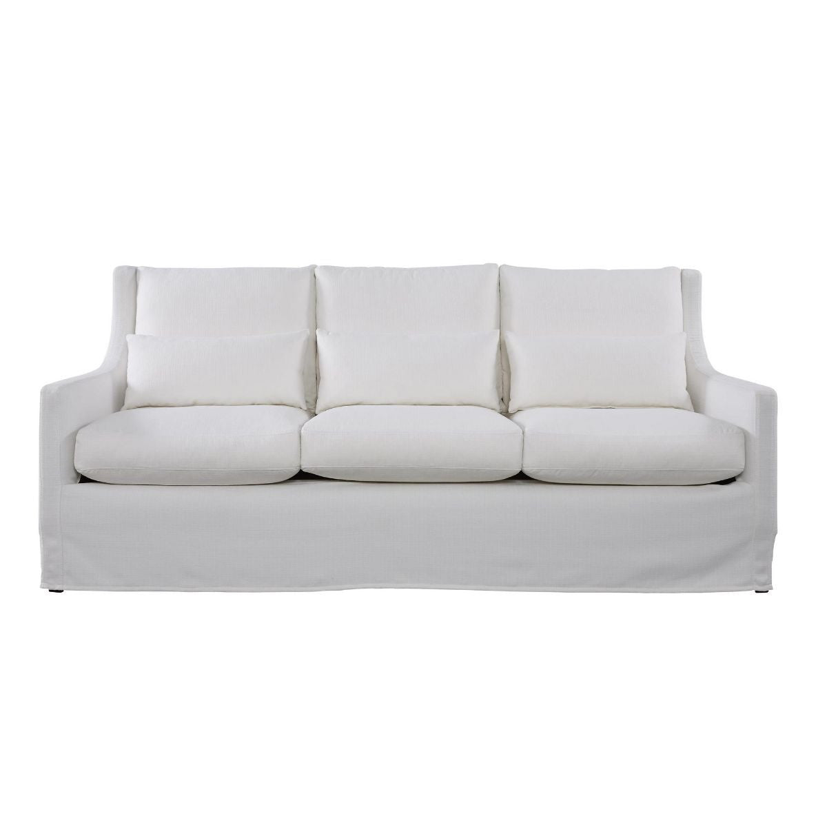 Sloane Salt Fabric Upholstered 3-Seat Sofa 90"