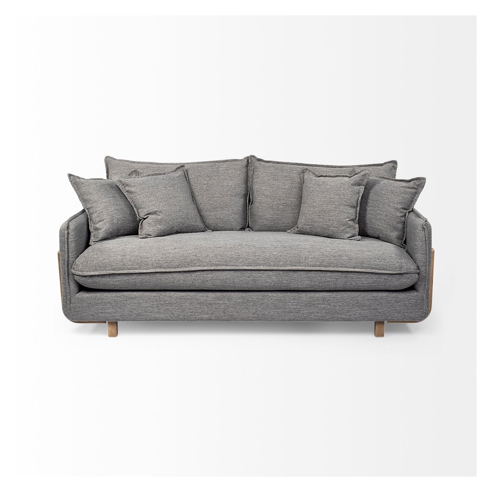 Roy I 84" Castlerock Gray Upholstered Three Seater Sofa by Mercana at ZIN Home
