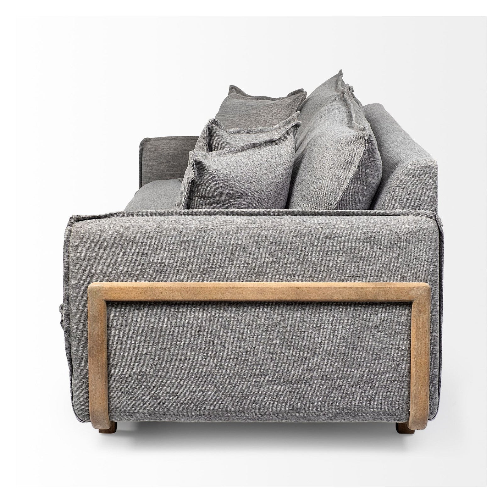 Roy I 84" Castlerock Gray Upholstered Three Seater Sofa by Mercana at ZIN Home