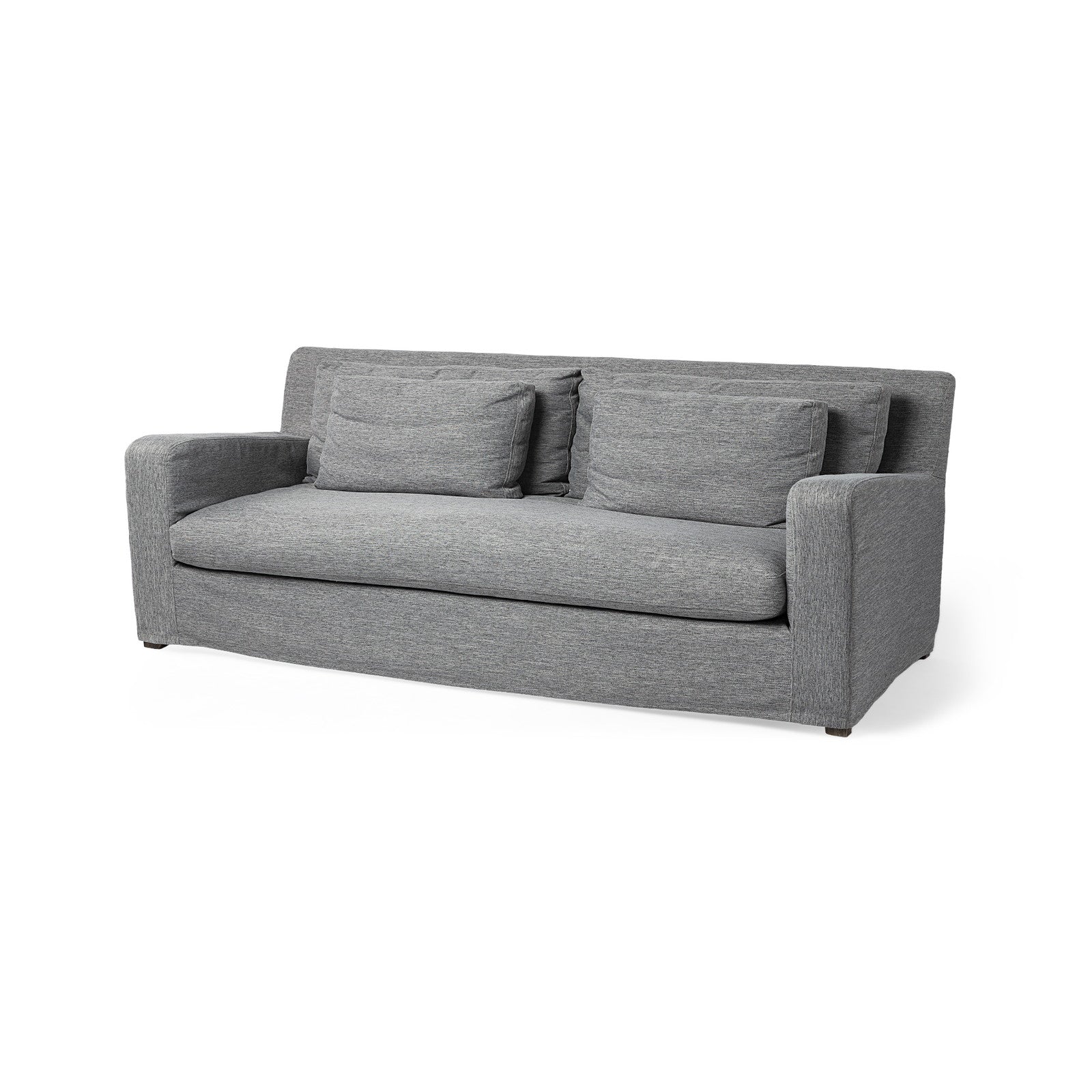 Denly II 92.5W Casterock Gray Slipcover Three Seater Sofa by Mercana at ZIN Home