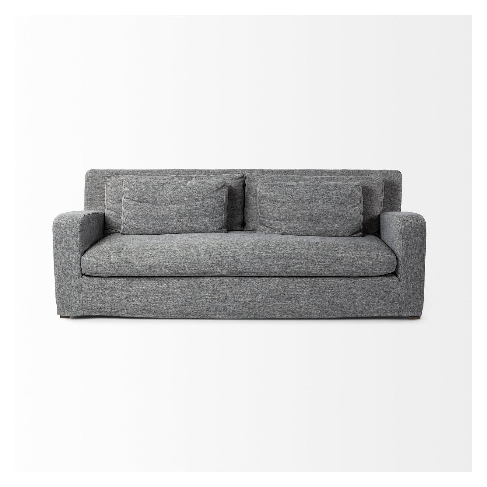 Denly II 92.5W Casterock Gray Slipcover Three Seater Sofa by Mercana at ZIN Home