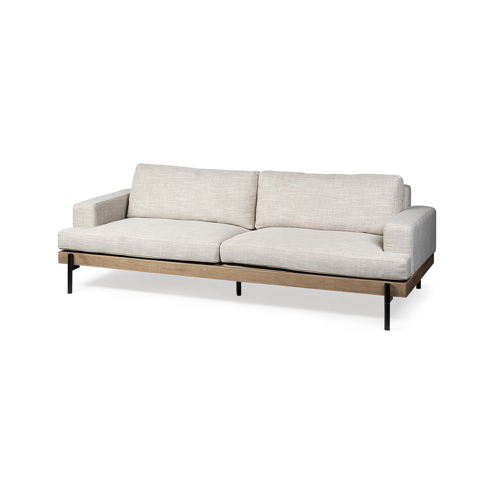 Colburne II 95" Beige Upholstered Three Seater Sofa by Mercana at ZIN Home