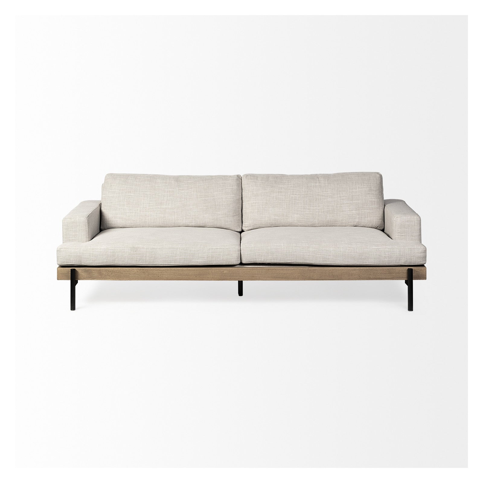 Colburne II 95" Beige Upholstered Three Seater Sofa by Mercana at ZIN Home