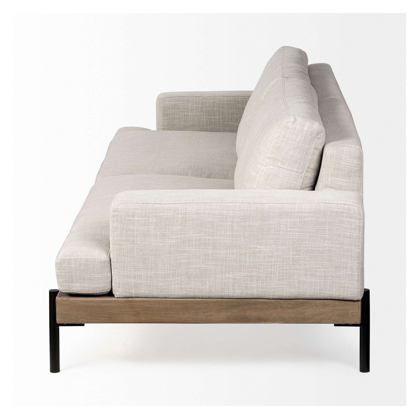 Colburne II 95" Beige Upholstered Three Seater Sofa by Mercana at ZIN Home