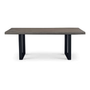 Brooks Dining Table U Base 40" x 79" Sandblasted Grey Top - Black Base by Urbia - product view
