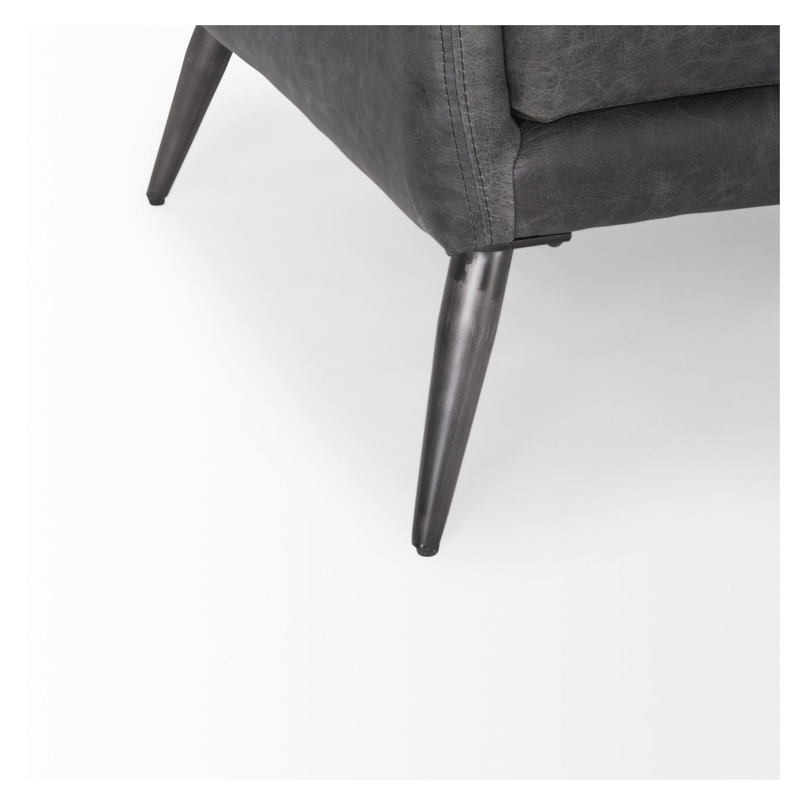 Cochrane 82L x 33W x 32.3 Black Leather Three Seater Sofa by Mercana at ZIN Home