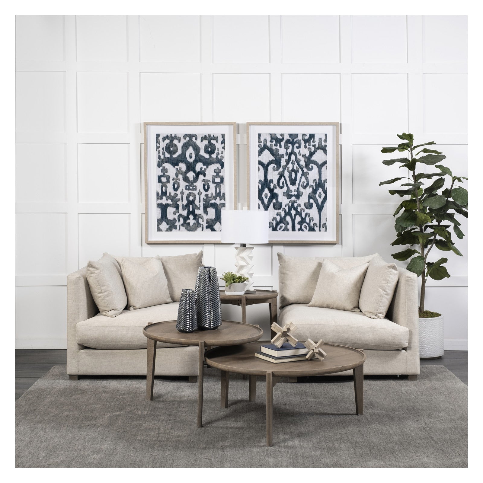 Valence 2 Piece Beige Modular Sofa Set by Mercana at ZIN Home