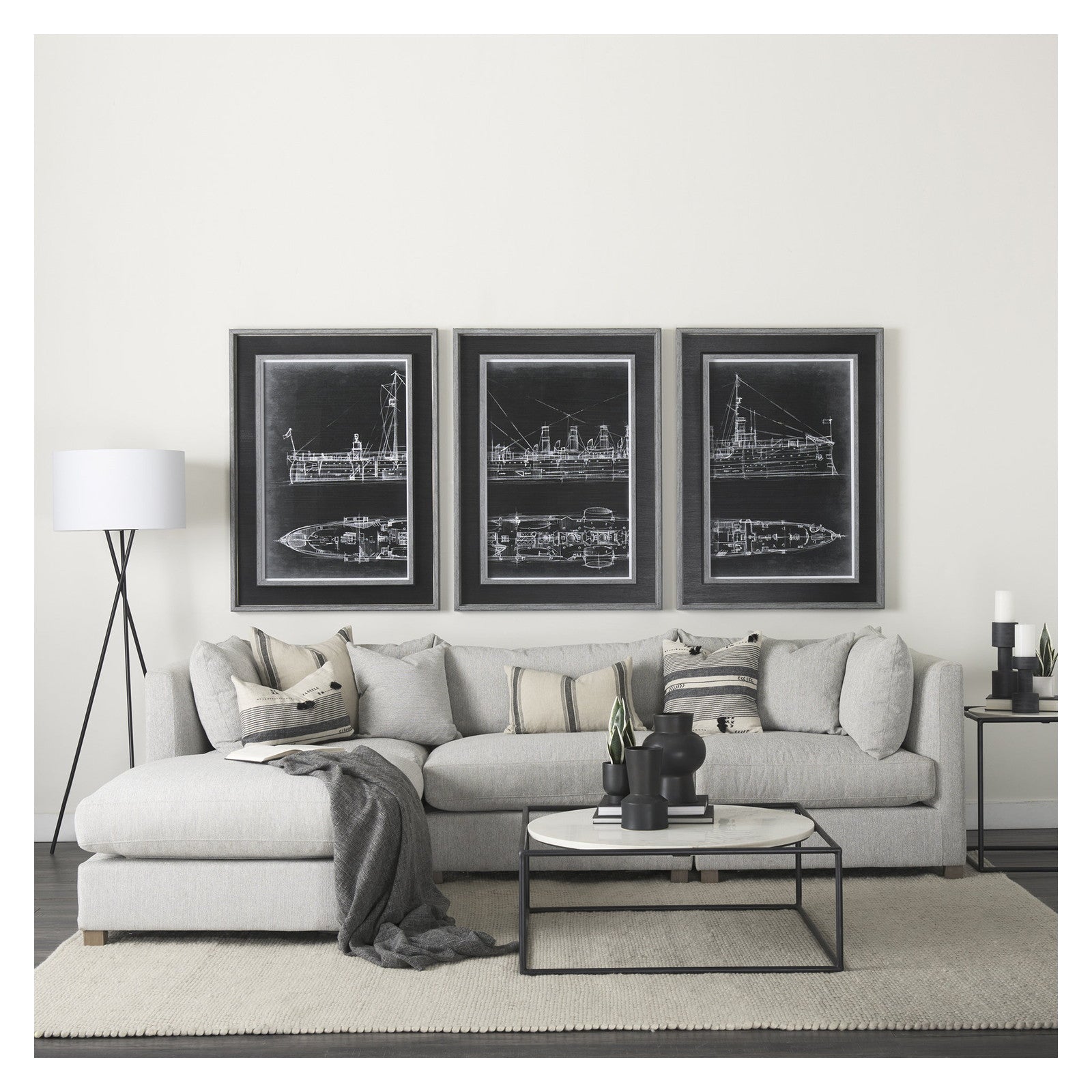 Valence 2 Piece Light Gray Modular Sofa Set by Mercana at ZIN Home