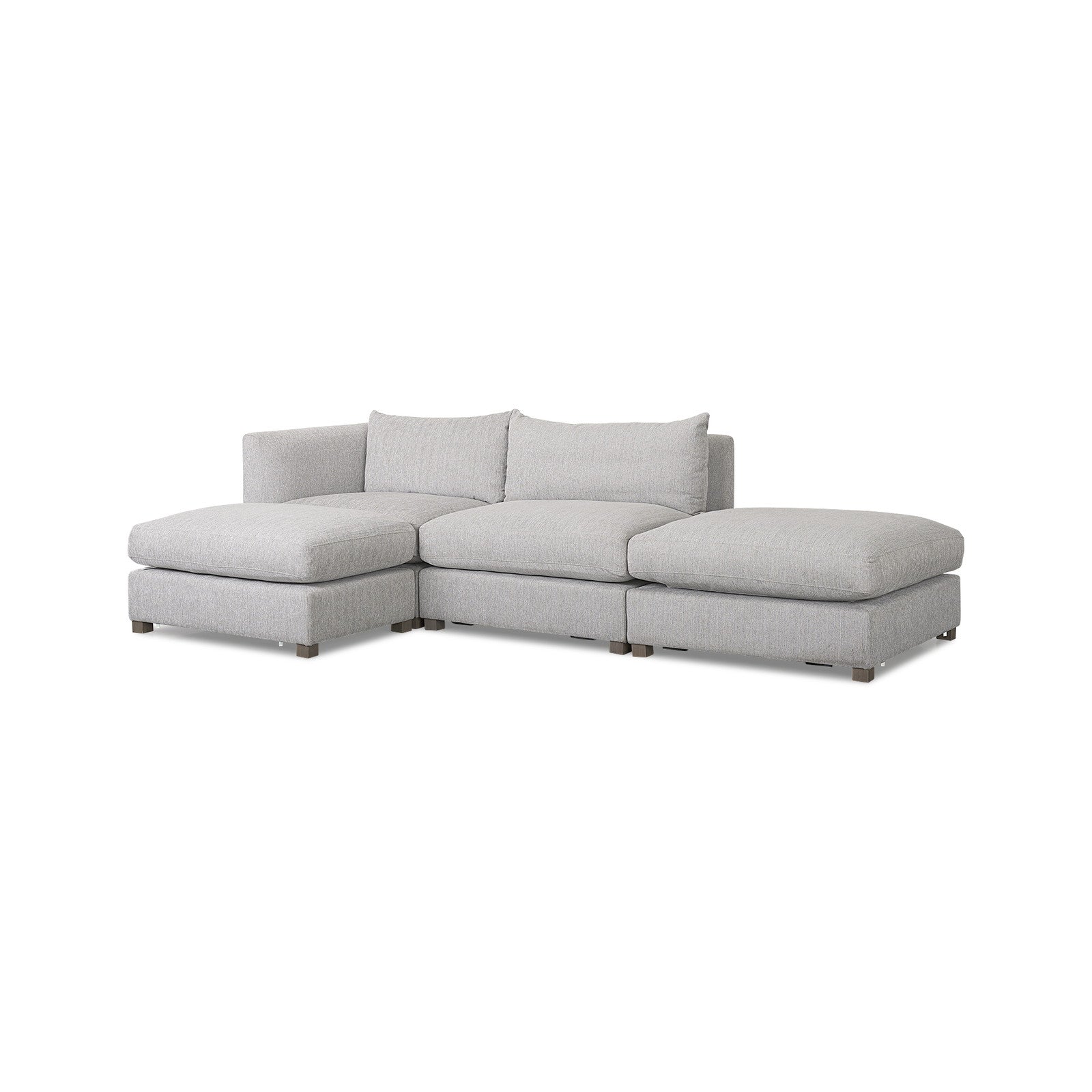 Valence 4 Piece (W/ 2 x Ottoman) Light Gray Modular Sofa Set by Mercana at ZIN Home