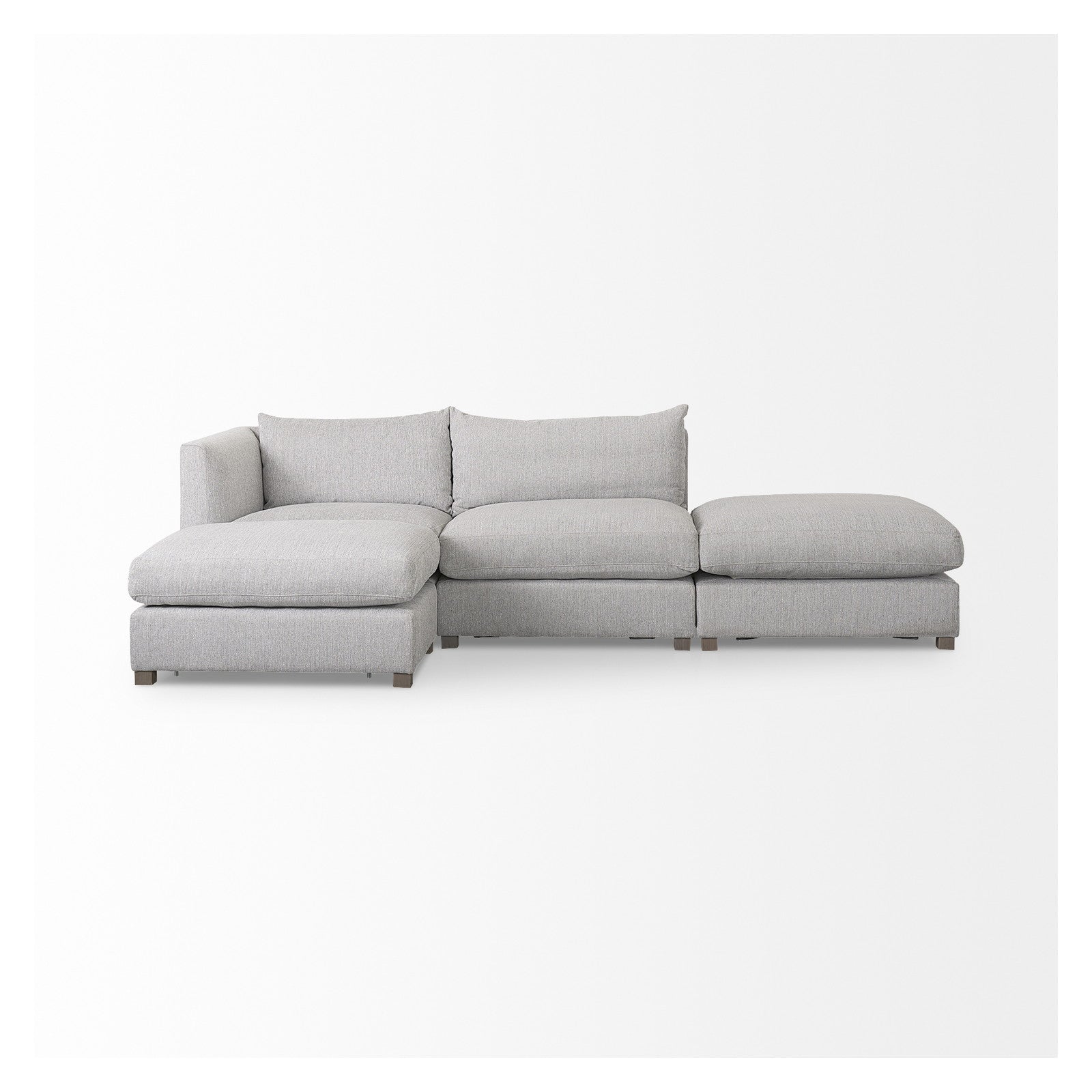 Valence 4 Piece (W/ 2 x Ottoman) Light Gray Modular Sofa Set by Mercana at ZIN Home