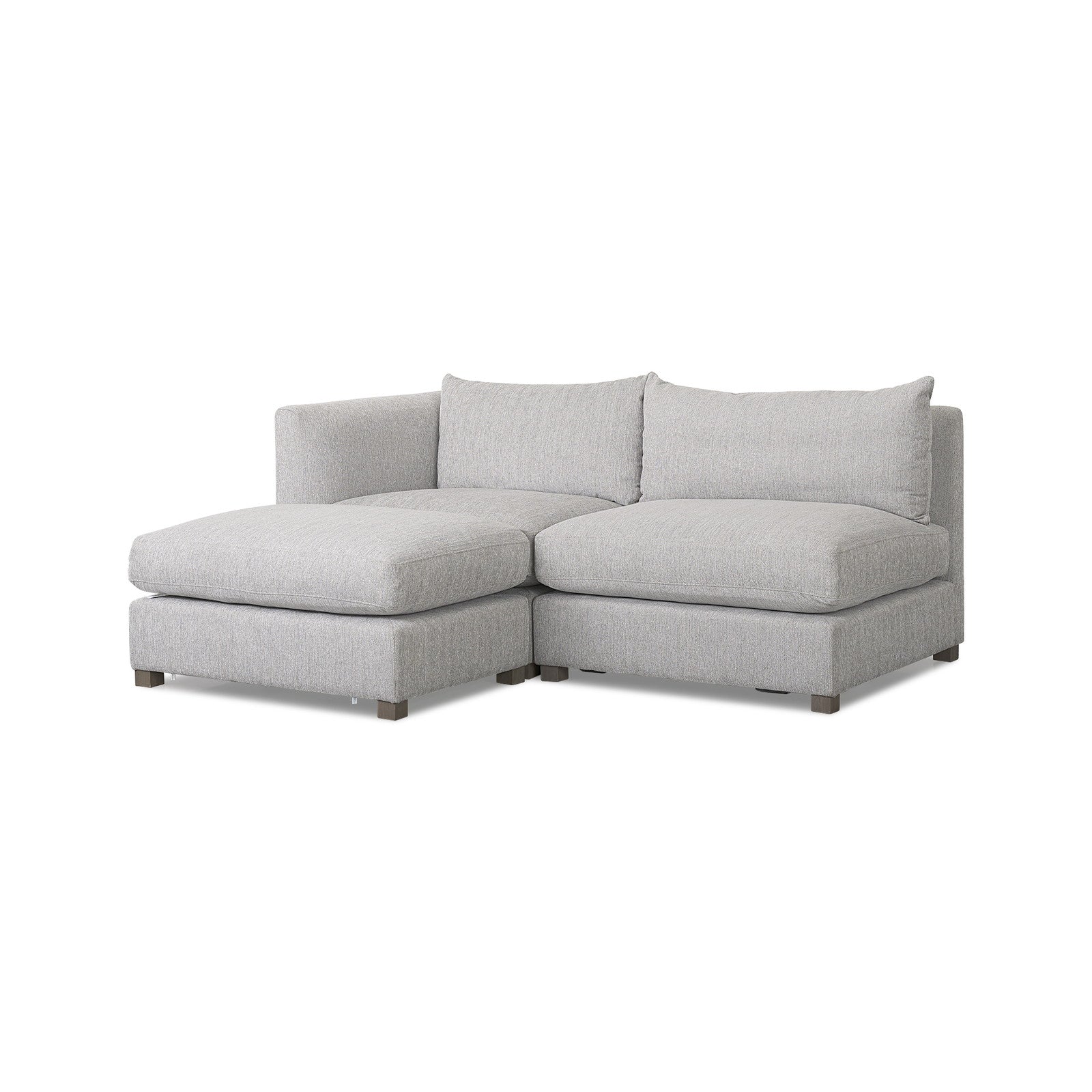 Valence 3 Piece (W/ 1 x Ottoman) Light Gray Modular Sofa Set by Mercana at ZIN Home