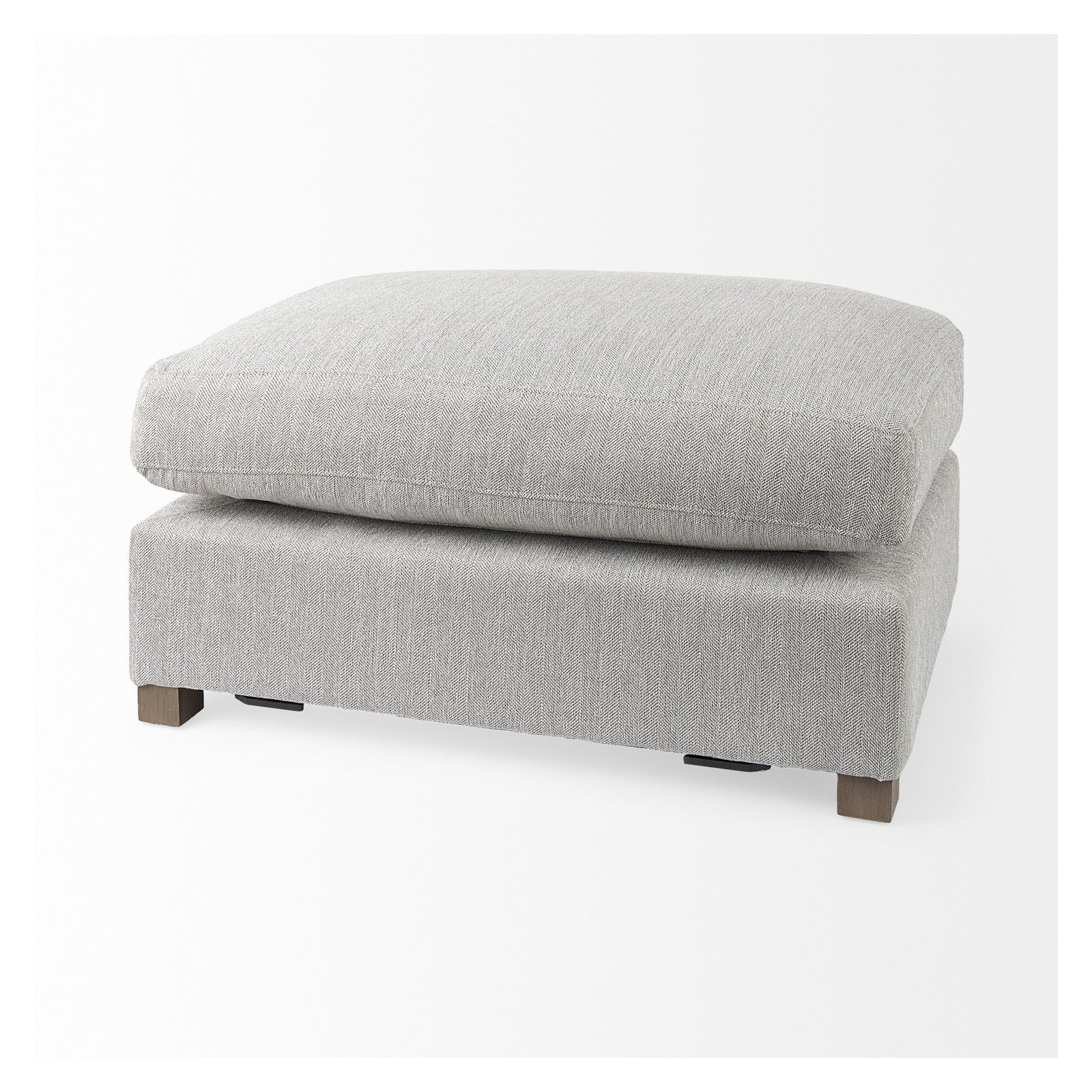 Valence 3 Piece (W/ 2 x Ottoman) Light Gray Modular Sofa Set by Mercana at ZIN Home