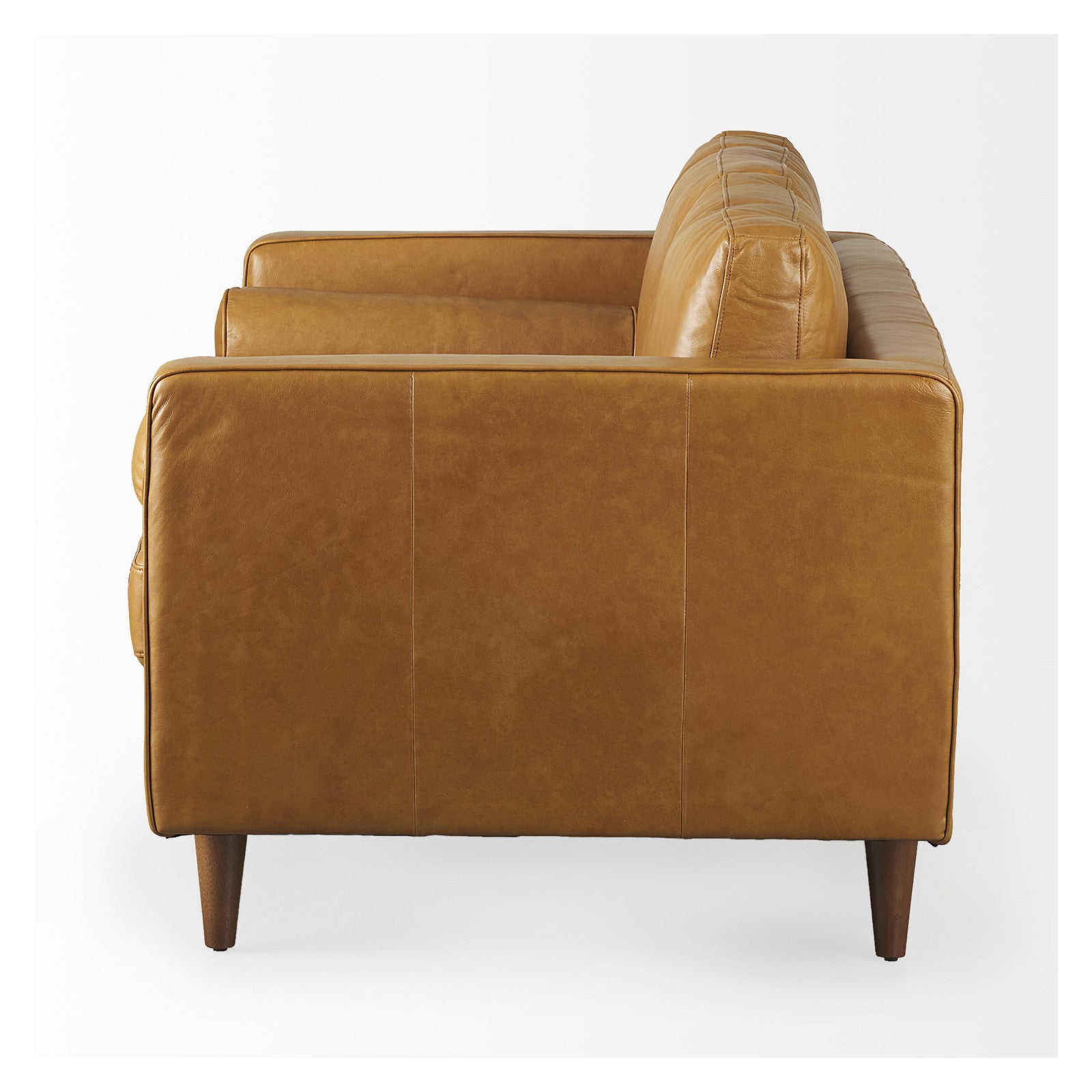 Svend 65.0L x 38.0W x 34.0H Tan Leather Love Seat Sofa by Mercana at ZIN Home