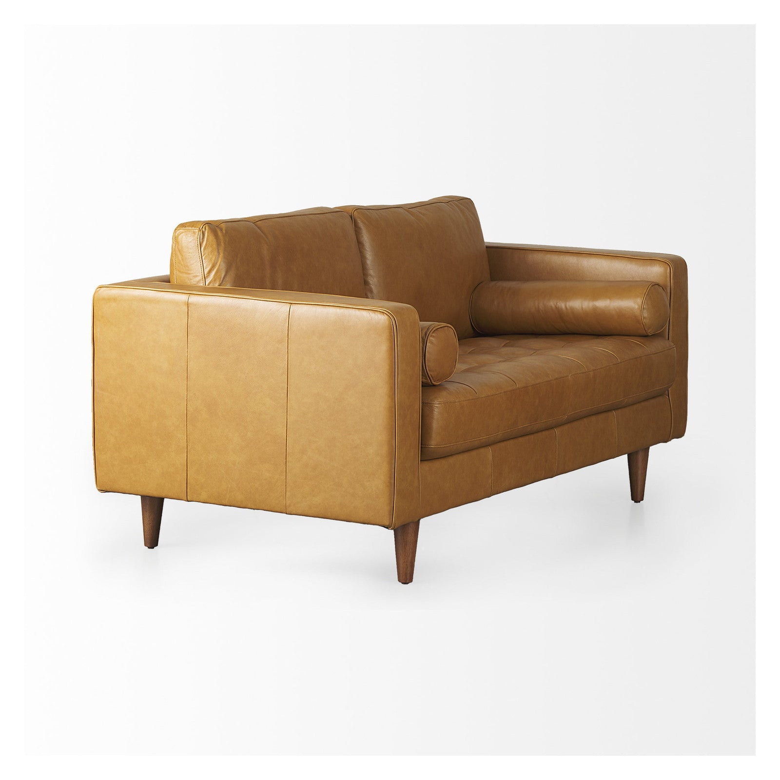 Svend 65.0L x 38.0W x 34.0H Tan Leather Love Seat Sofa by Mercana at ZIN Home