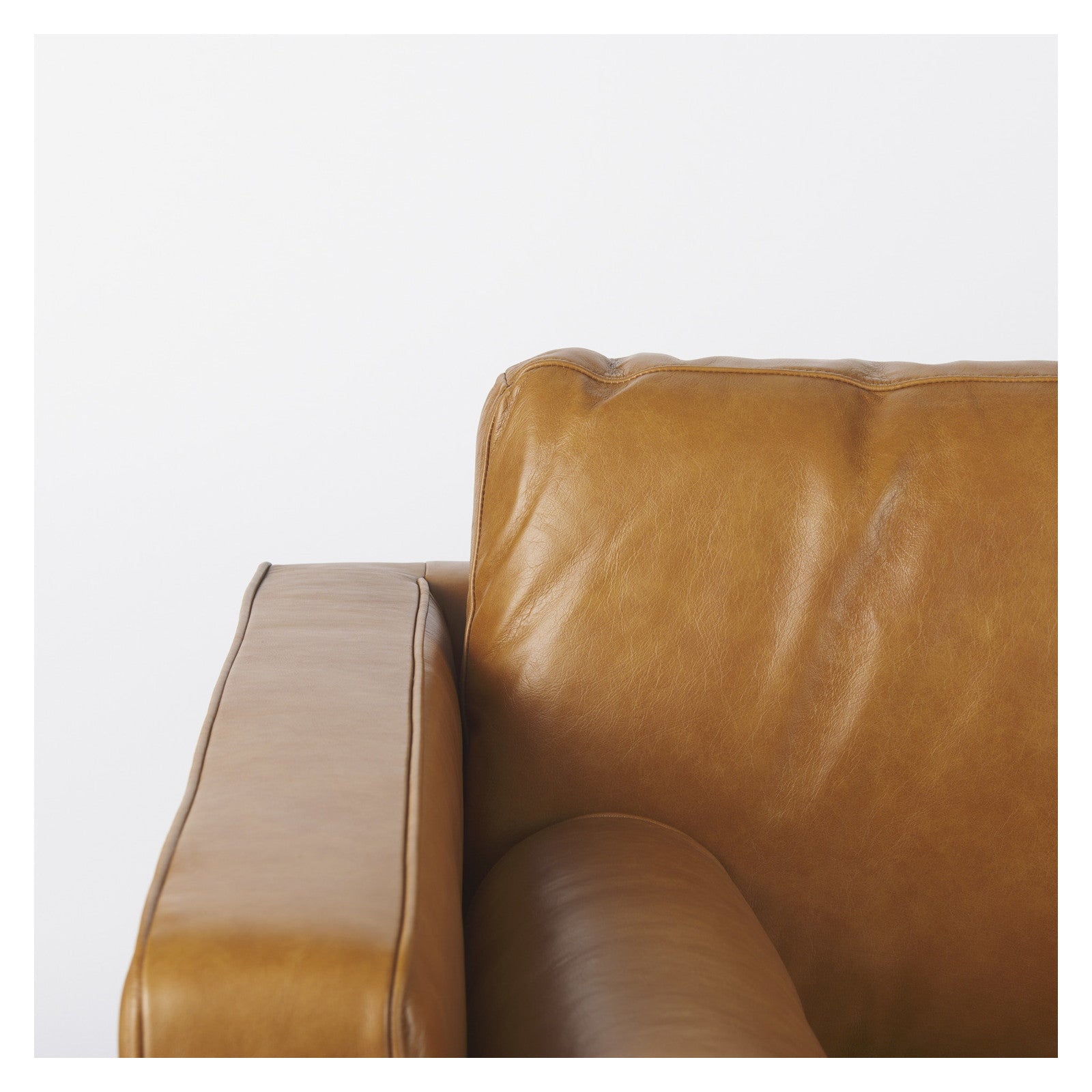 Svend 65.0L x 38.0W x 34.0H Tan Leather Love Seat Sofa by Mercana at ZIN Home