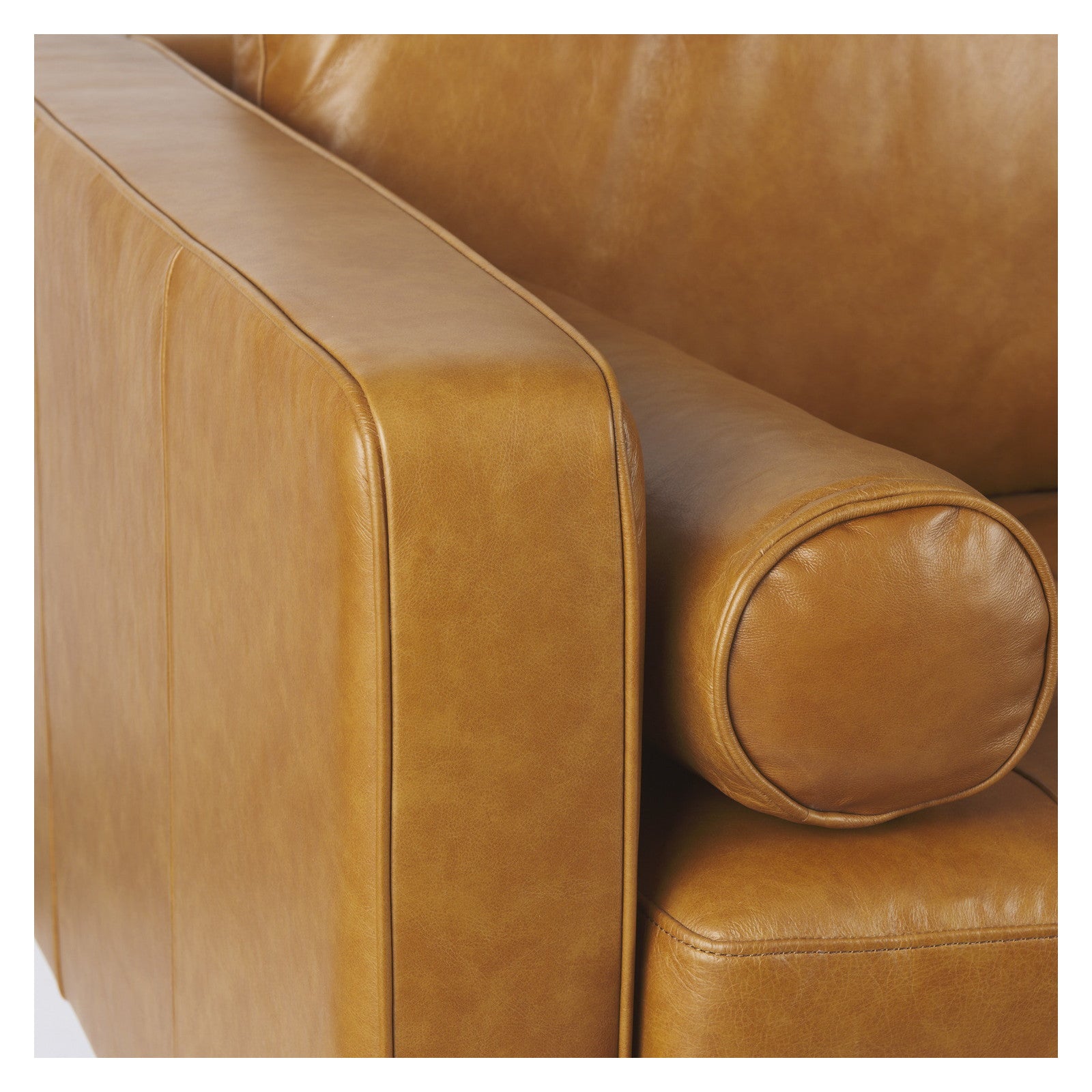 Svend 65.0L x 38.0W x 34.0H Tan Leather Love Seat Sofa by Mercana at ZIN Home