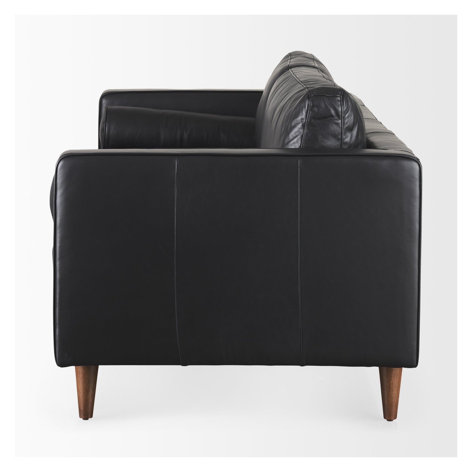 Svend 88.0L x 38.0W x 34.0H Black Leather Sofa by Mercana at ZIN Home