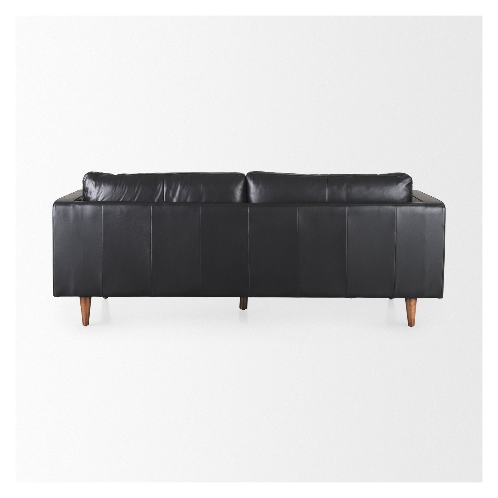 Svend 88.0L x 38.0W x 34.0H Black Leather Sofa by Mercana at ZIN Home