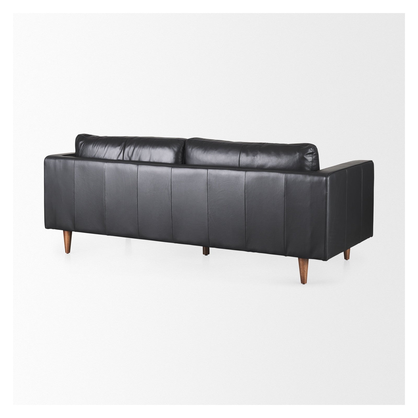Svend 88.0L x 38.0W x 34.0H Black Leather Sofa by Mercana at ZIN Home