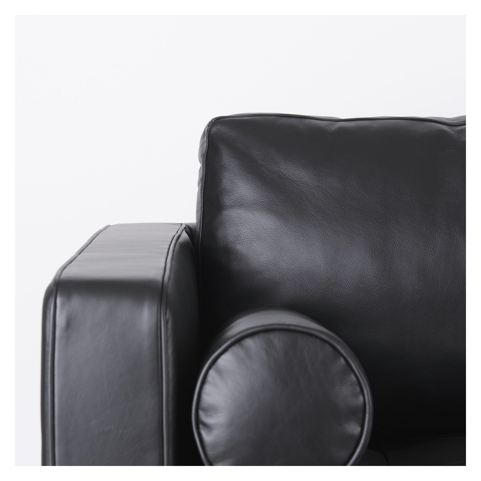 Svend 88.0L x 38.0W x 34.0H Black Leather Sofa by Mercana at ZIN Home