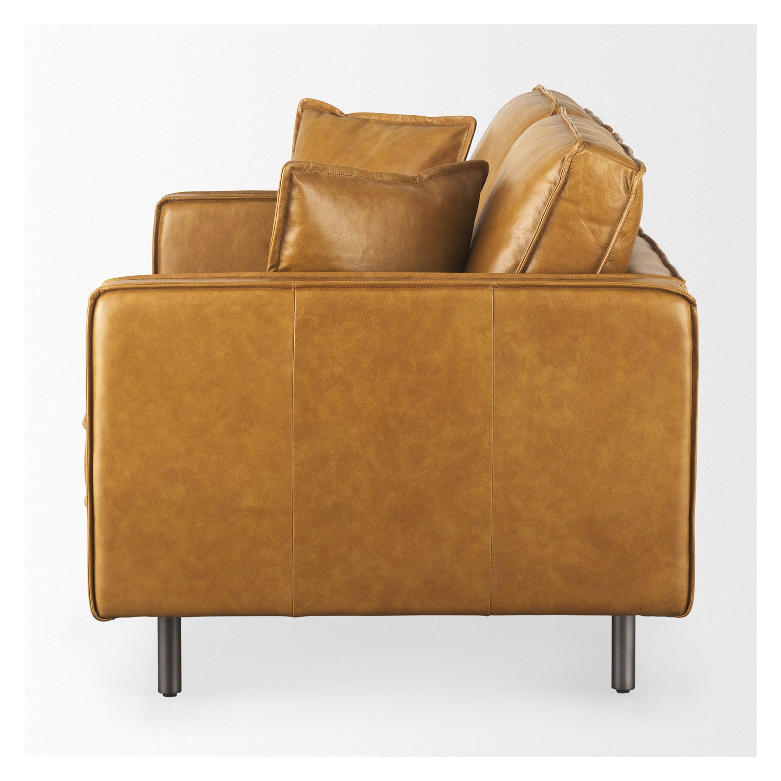 D'Arcy 65.0L x 37.0W x 34.0H Tan Leather Love Seat by Mercana at ZIN Home