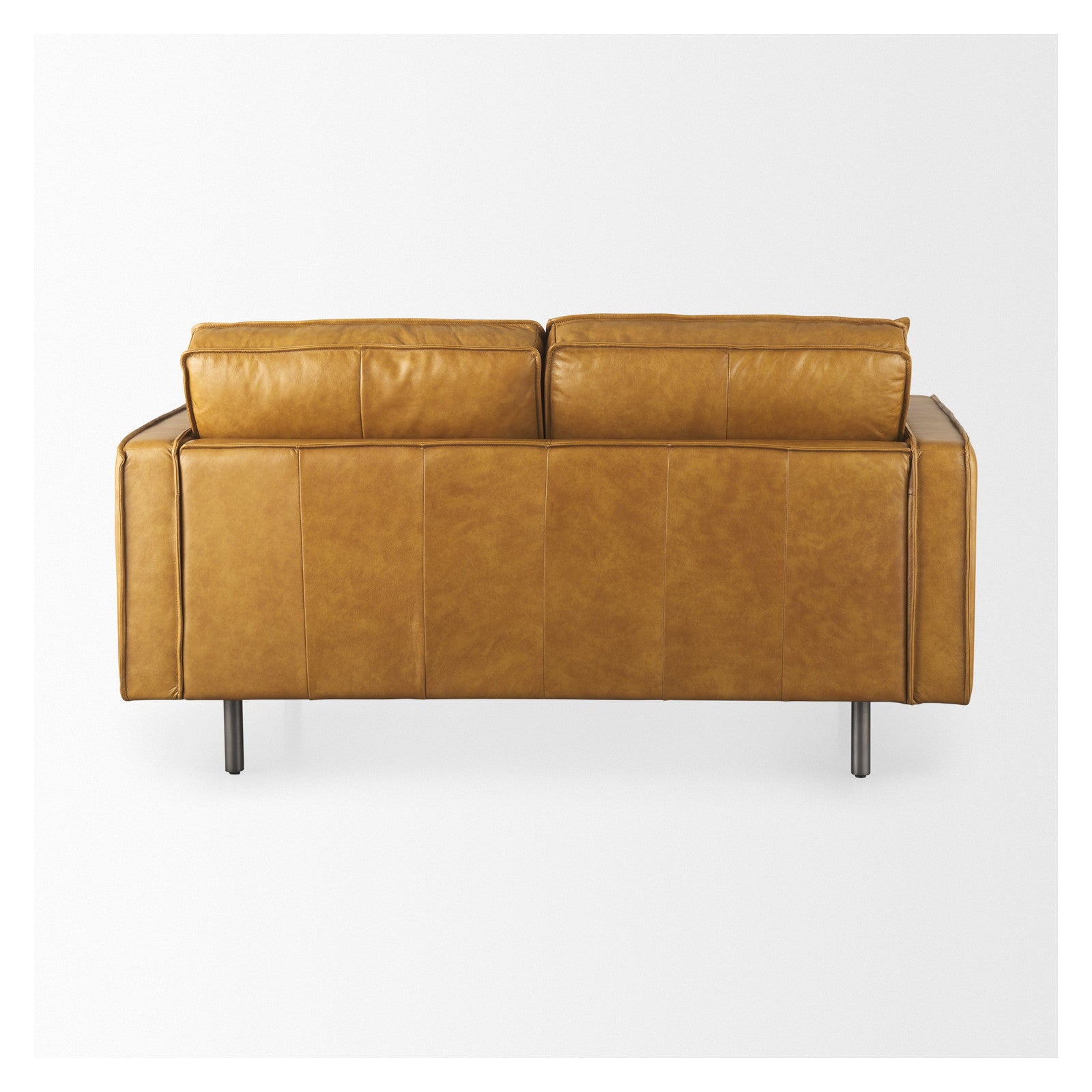 D'Arcy 65.0L x 37.0W x 34.0H Tan Leather Love Seat by Mercana at ZIN Home