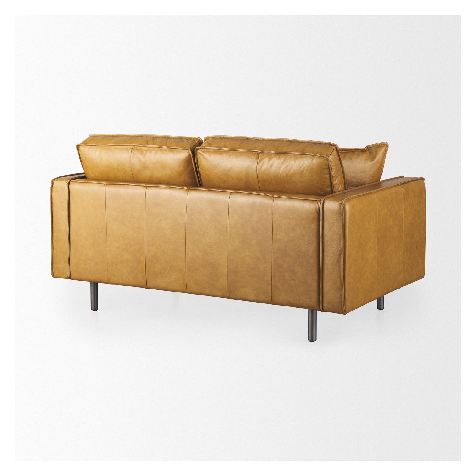 D'Arcy 65.0L x 37.0W x 34.0H Tan Leather Love Seat by Mercana at ZIN Home