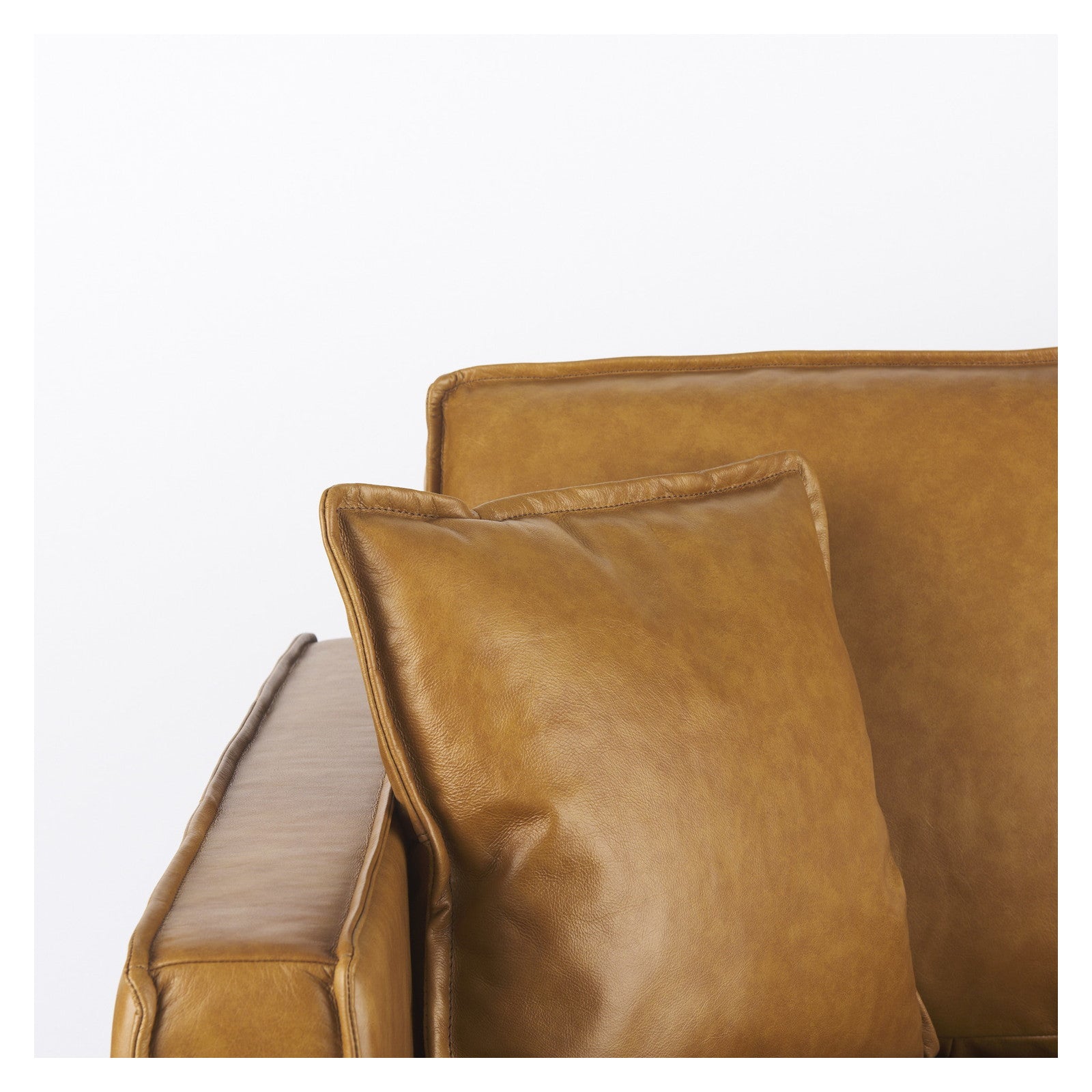 D'Arcy 65.0L x 37.0W x 34.0H Tan Leather Love Seat by Mercana at ZIN Home