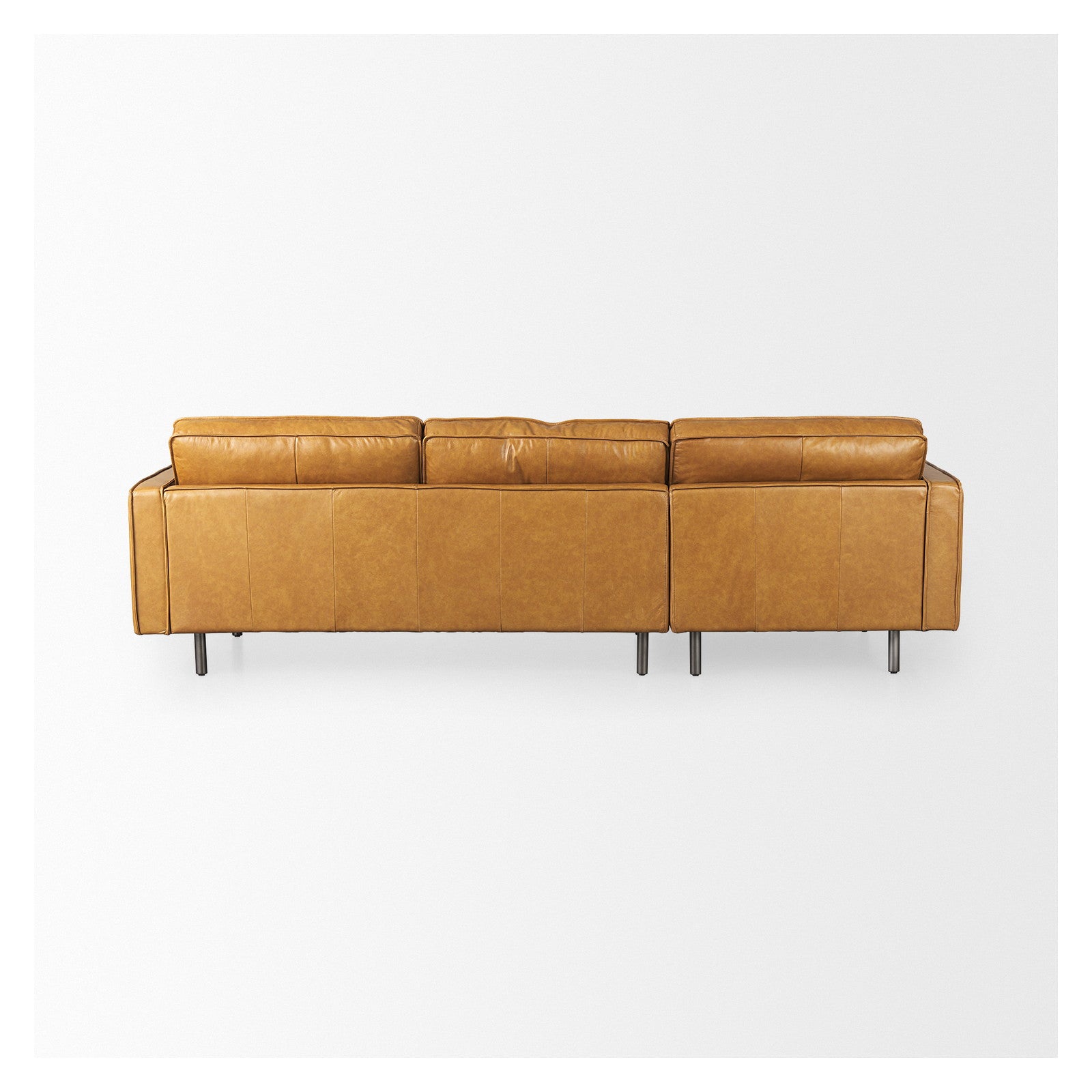 D'Arcy 111"L x 70"D x 33"H Tan Leather Left Chaise Sectional by Mercana at ZIN Home