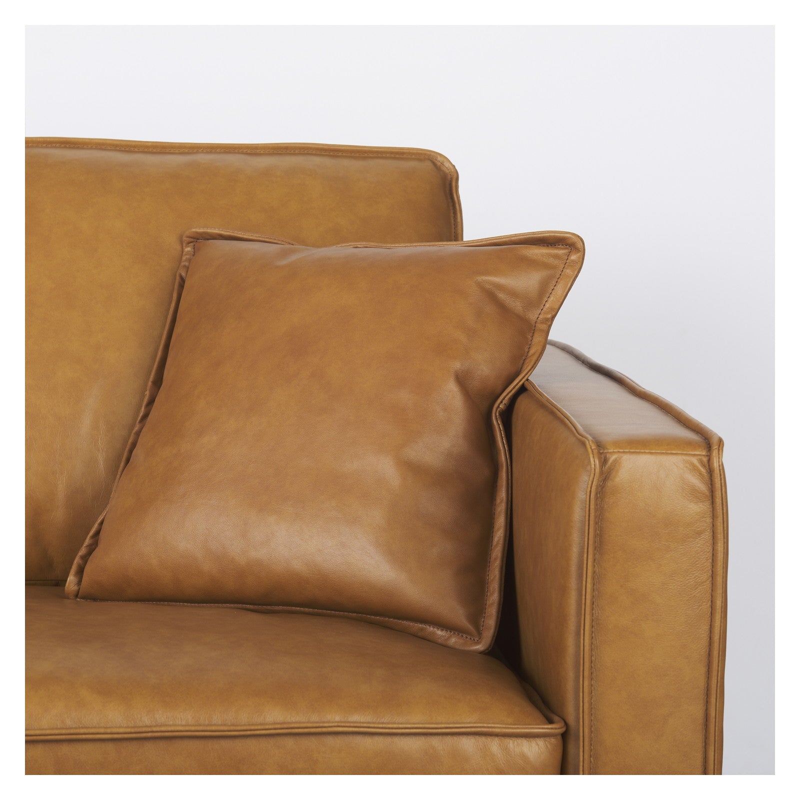 D'Arcy 111"L x 70"D x 33"H Tan Leather Left Chaise Sectional by Mercana at ZIN Home