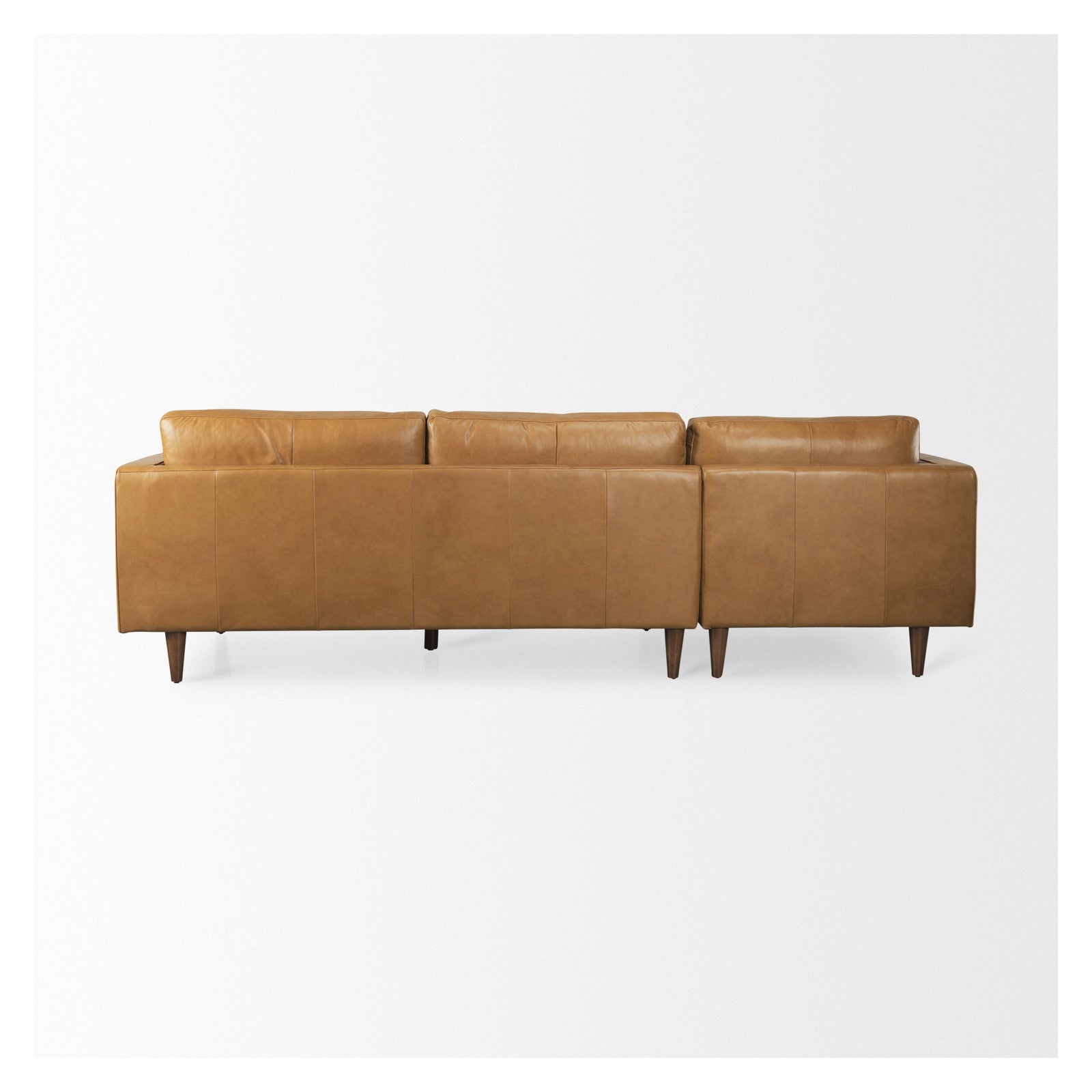 Svend 111.4L x 68.0W x 33.9H Tan Leather Left Chaise Sectional Sofa by Mercana at ZIN Home