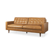 Olaf 88.2L x 37.8W x 35.0H Tan Leather Sofa by Mercana at ZIN Home