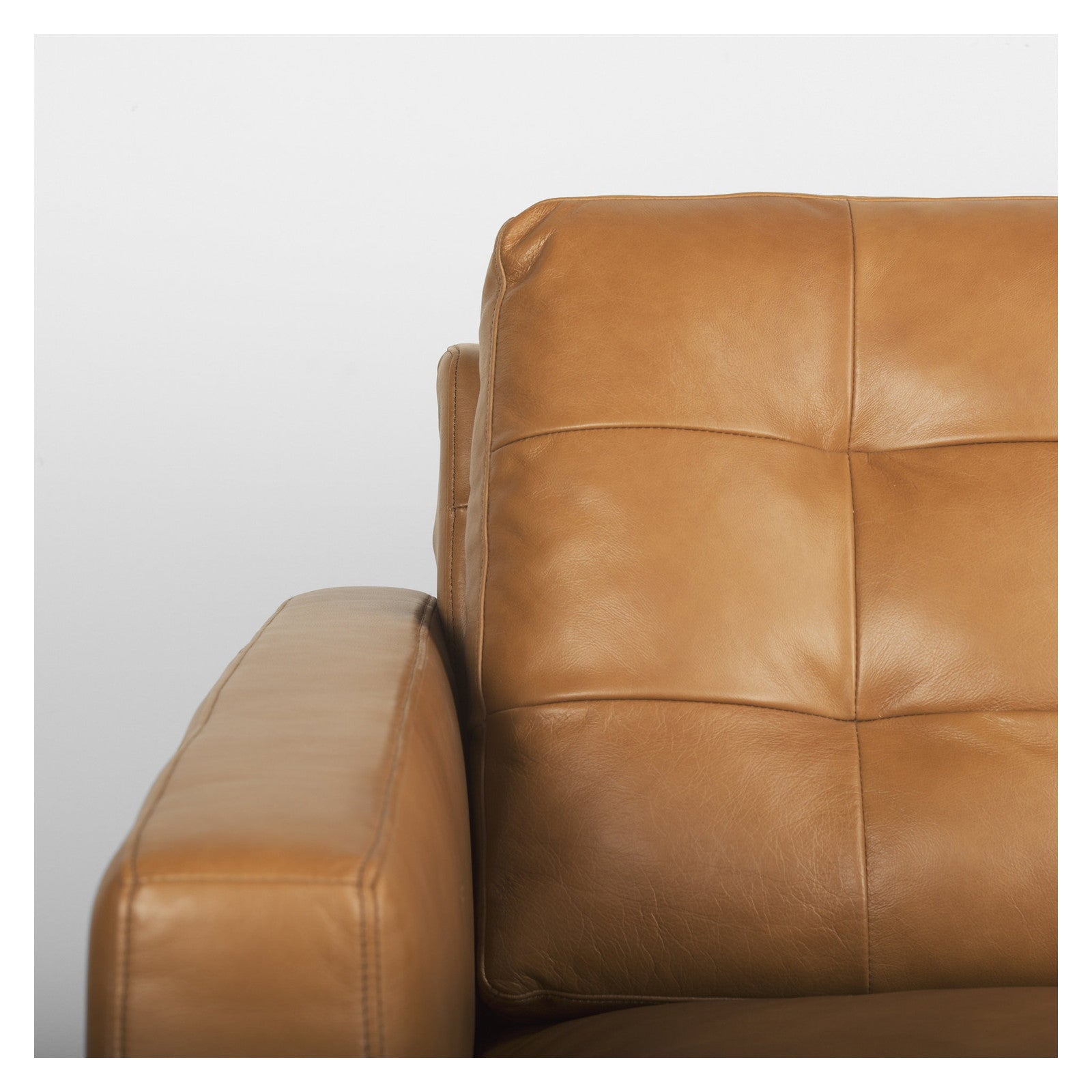 Olaf 88.2L x 37.8W x 35.0H Tan Leather Sofa by Mercana at ZIN Home