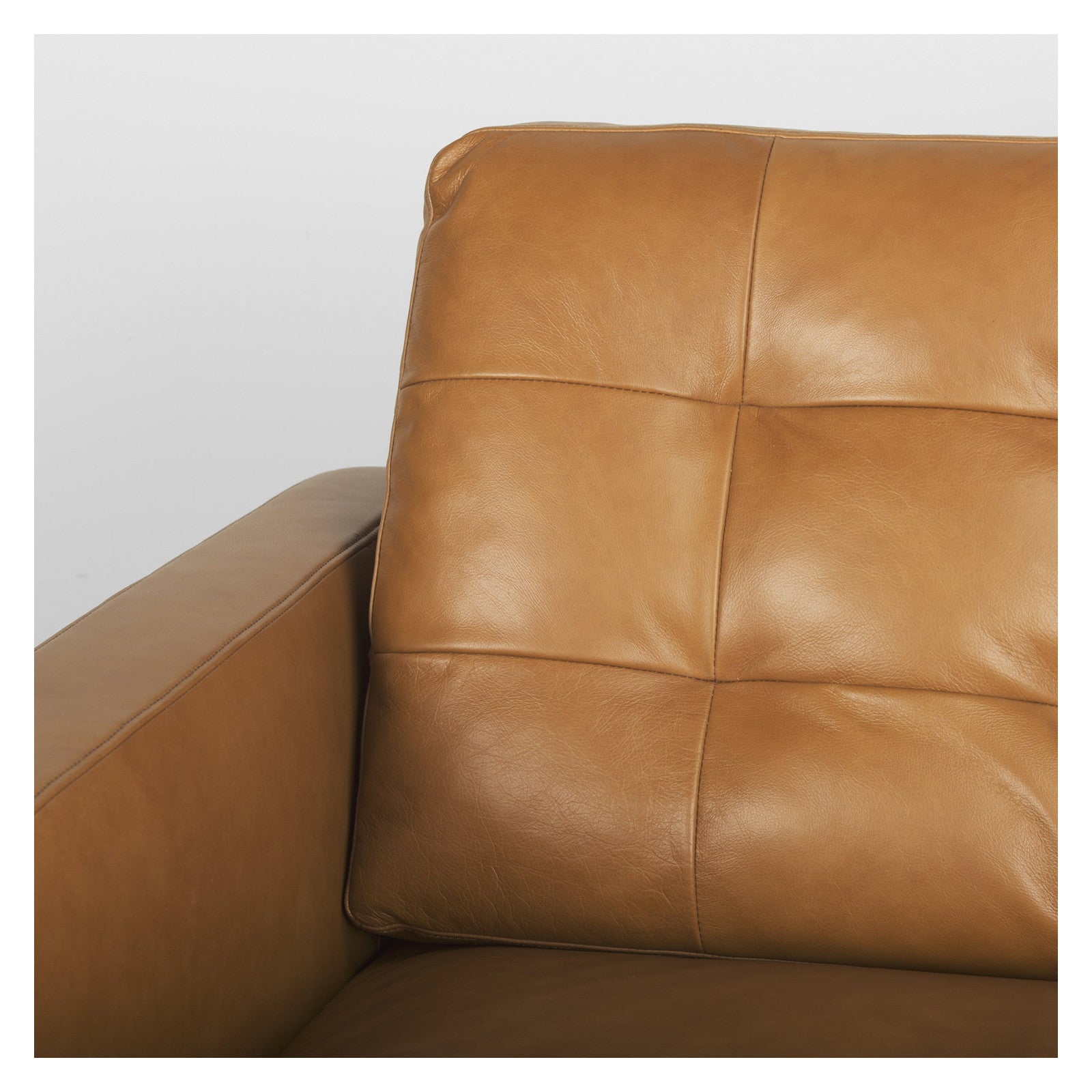 Olaf 88.2L x 37.8W x 35.0H Tan Leather Sofa by Mercana at ZIN Home