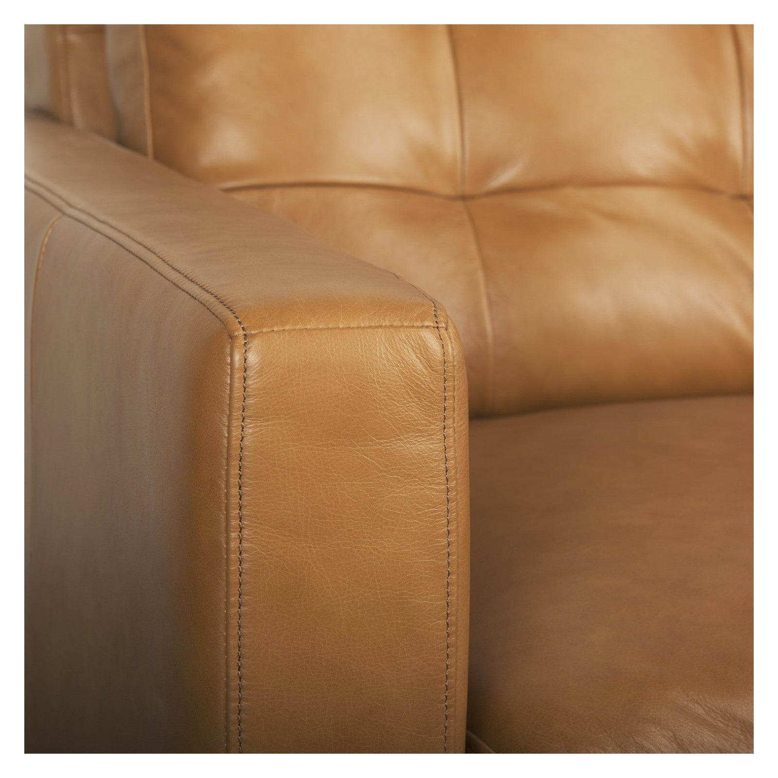 Olaf 88.2L x 37.8W x 35.0H Tan Leather Sofa by Mercana at ZIN Home