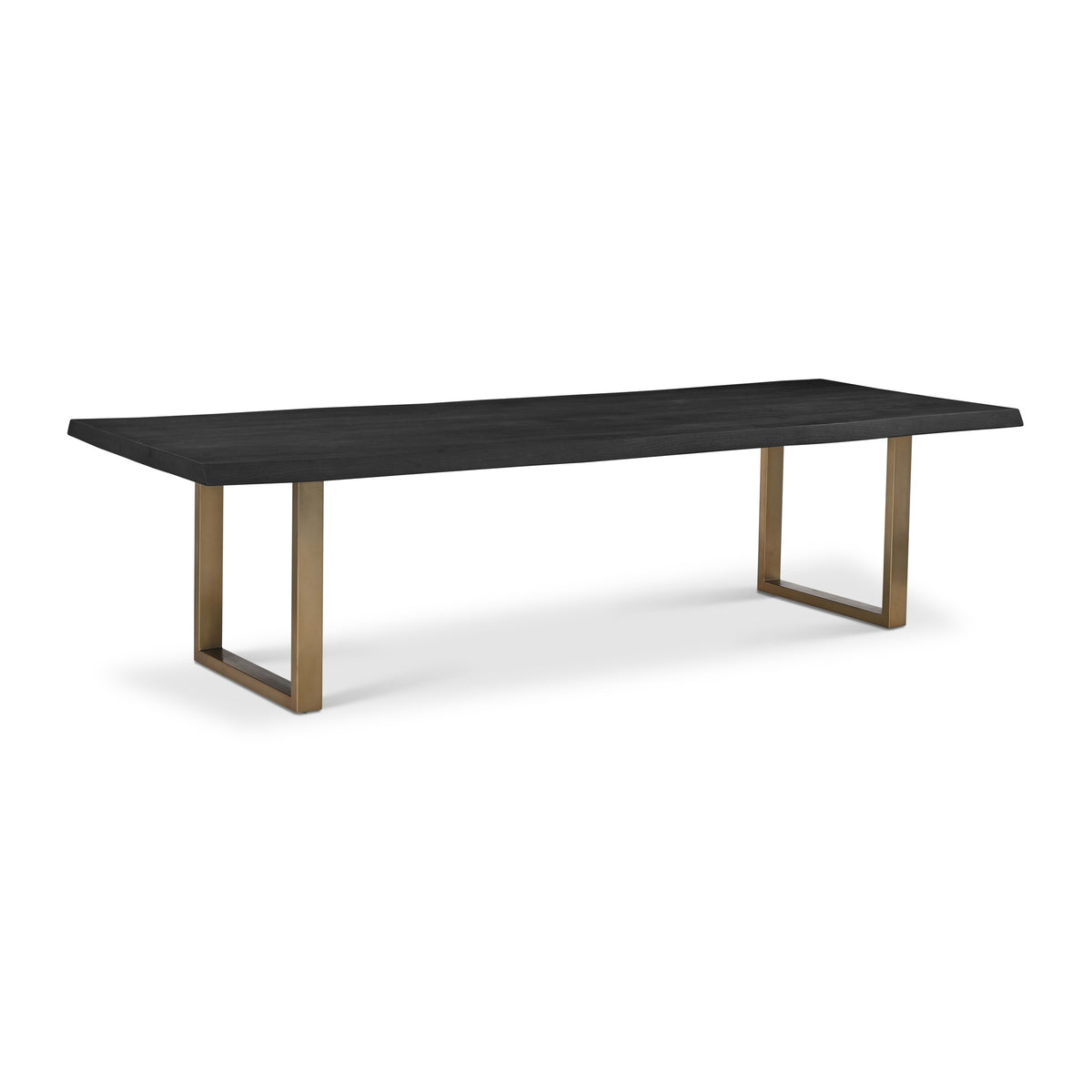 Brooks Dining Table U Base 40" x 116" Ebonized Top - Brass Base by Urbia - detail 2